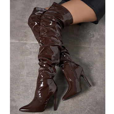 Chocolate Drip Stiletto Boots