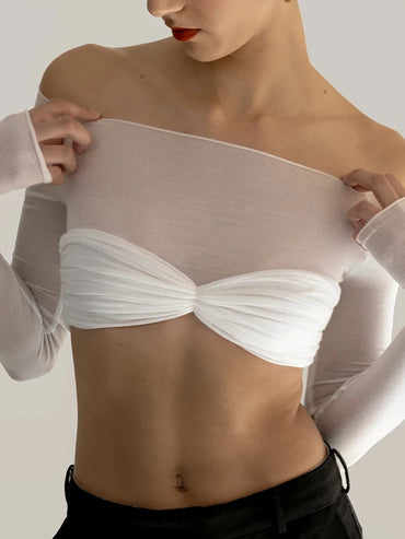 See Through Mesh Crop Top