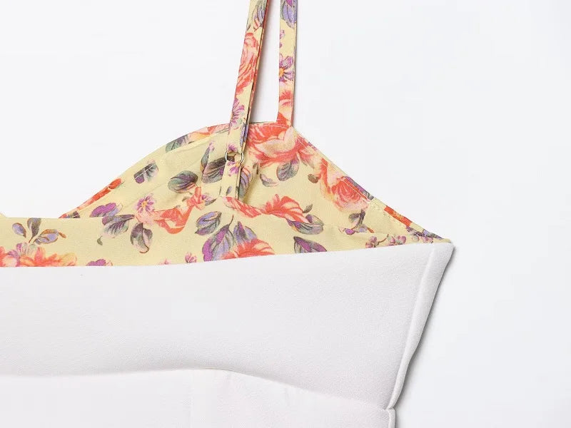 Sleeveless Print Backless Corset Top