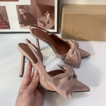 Slingback Butterfly-knot Pointed toe Thin Heels