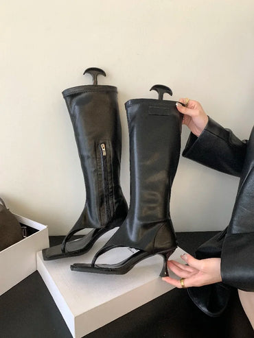 Night Shift Open-Toe Boots