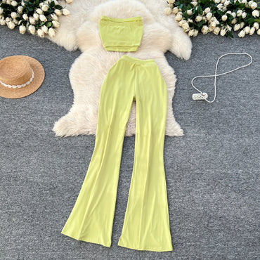 Hotsweet Embroidery Two Piece Pants Set