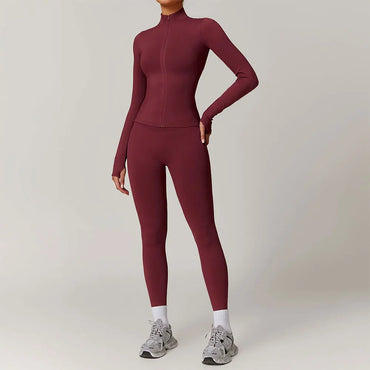Long Sleeved Jacket Tracksuits Leggings Set