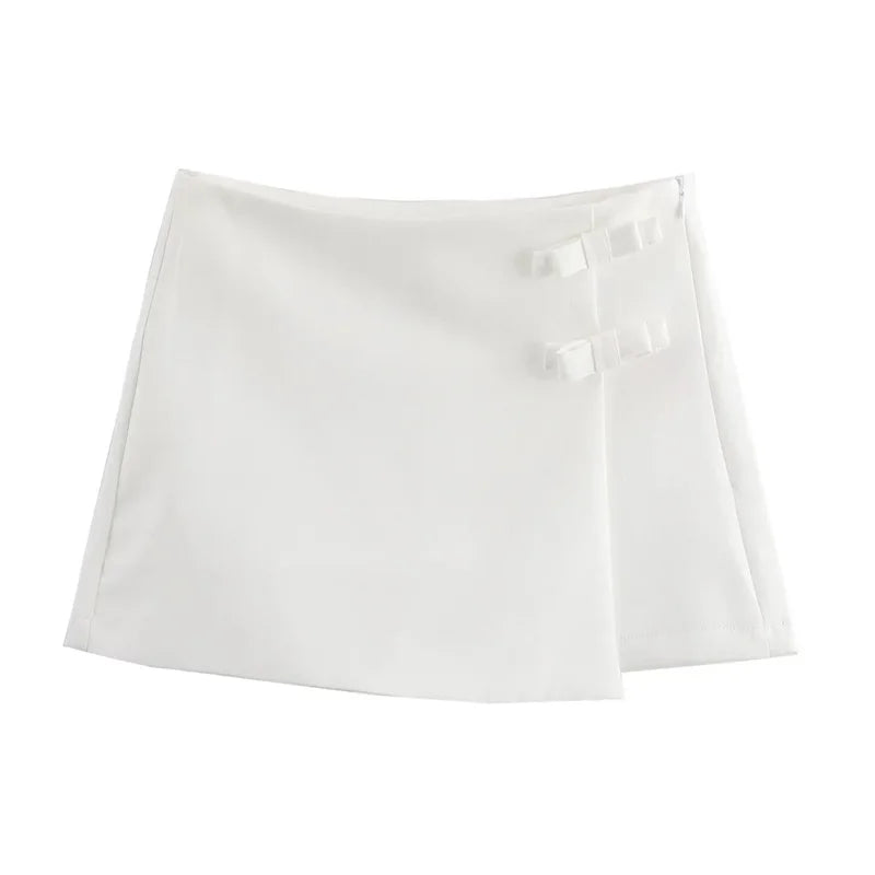 Asymmetric High Waist Mini Skort