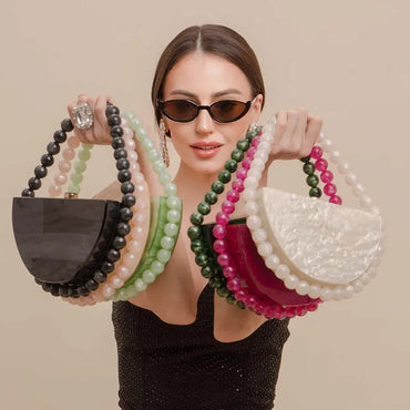 Candy Bead Half-Moon Bag