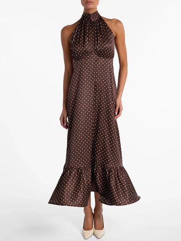 Dot Me Down Halter Maxi