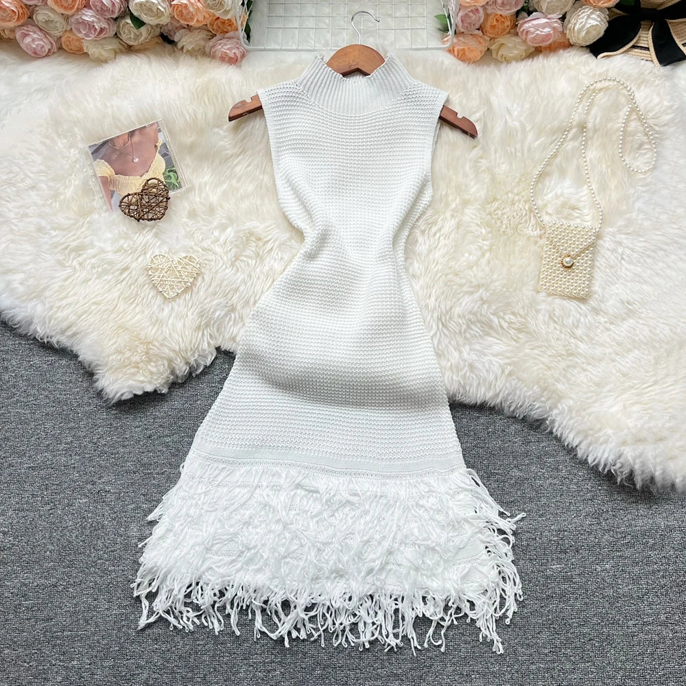 Tropical Flame Fringe Dress