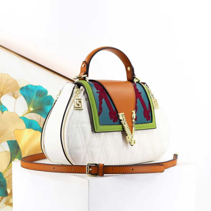 Embroidery Top Handle Designer Shell Shoulder bags