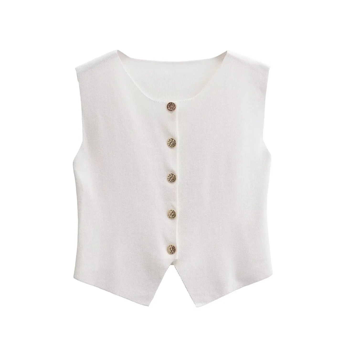 Sleeveless Tailored Cropped Vest