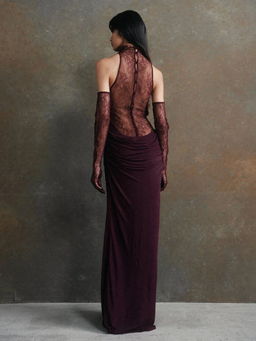 Midnight Merlot Lace Gown