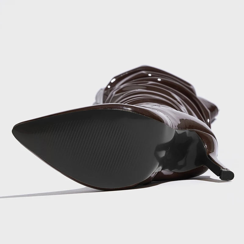 Chocolate Drip Stiletto Boots