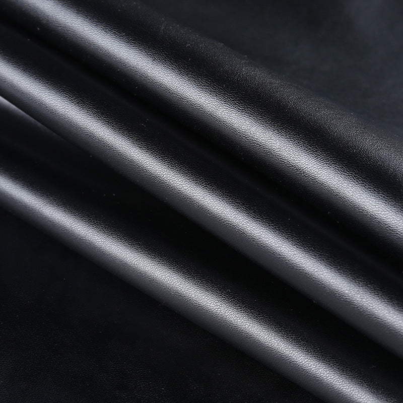 High Waist Bodycon Slit Leather Long Skirt