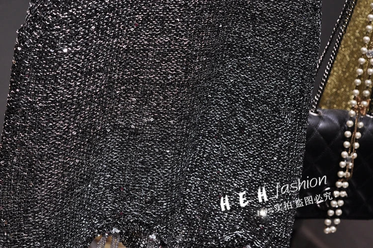 Shiny Gold Silver Knitted Tank Tops