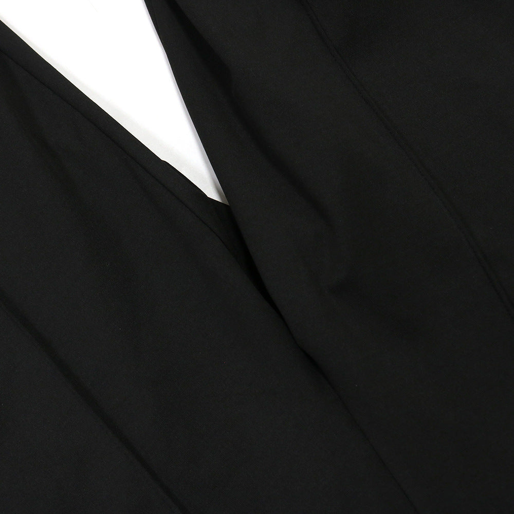 V-Neck Wide Leg  Sleeveless  Patchwork Jumpsuit