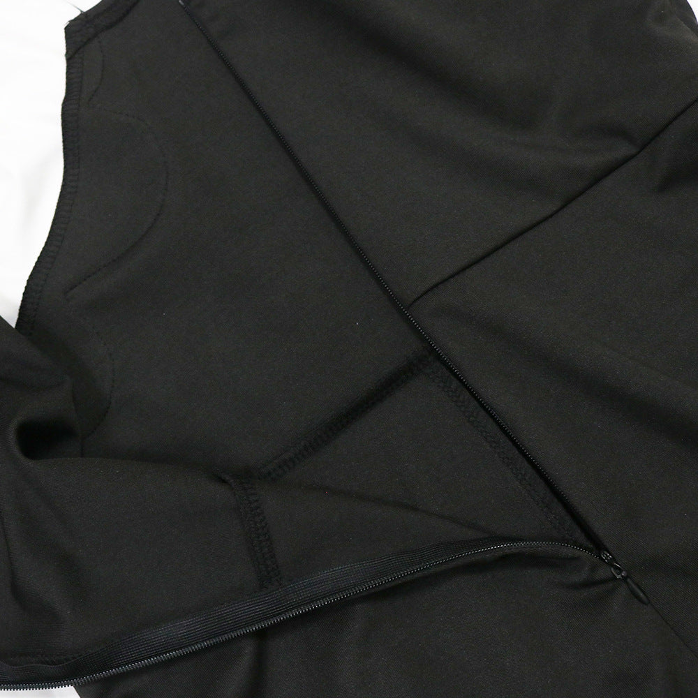 V-Neck Wide Leg  Sleeveless  Patchwork Jumpsuit