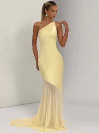One Shoulder Backless Sexy Maxi Dress