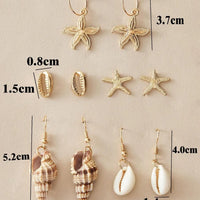 Starfish Conch Design Earring Set