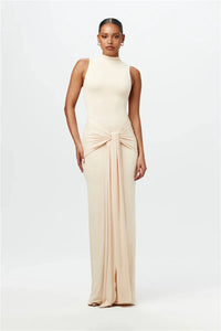 Half High Collar Irregular Tank Dress