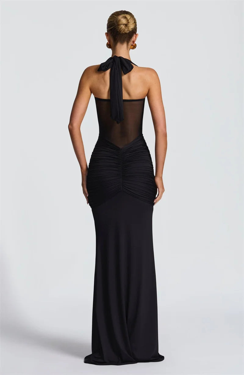 Midnight Muse Draped Maxi Dress