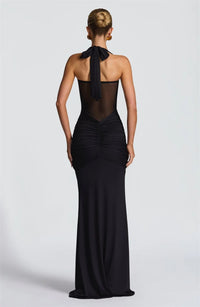 Midnight Muse Draped Maxi Dress