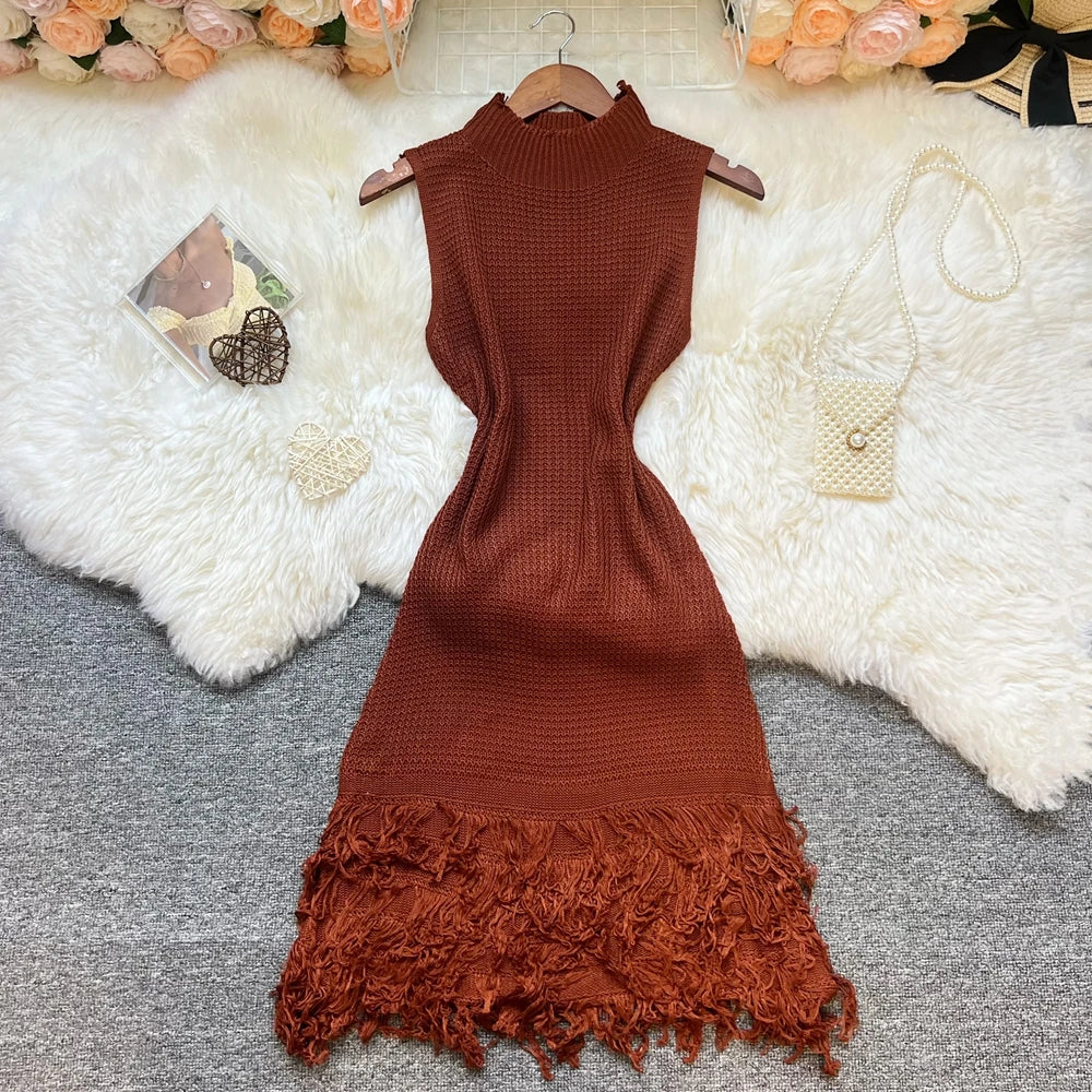 Tropical Flame Fringe Dress