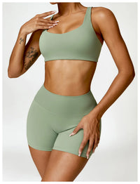 Square Neck Long Sleeve Seamless Activewear Set