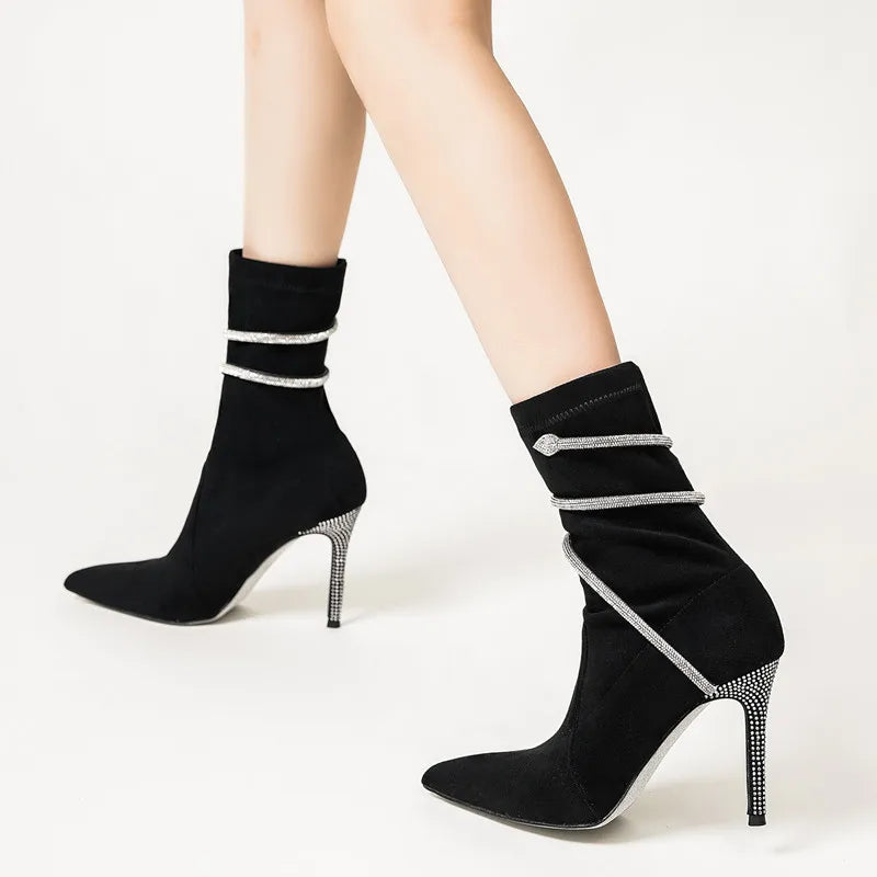 Serpentina Velvet Heel Boots