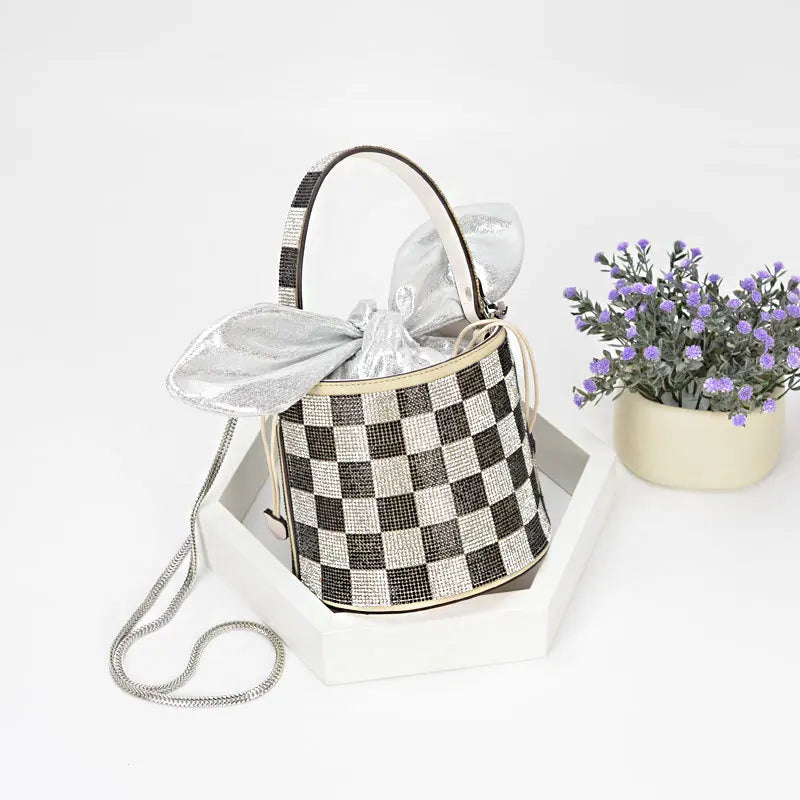 Rhinestones Diamond Evening Bucket Bag