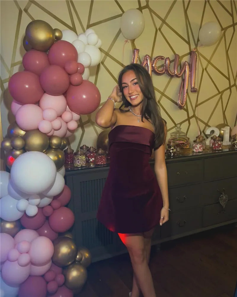 A-Line Strapless Sexy Mini Dress