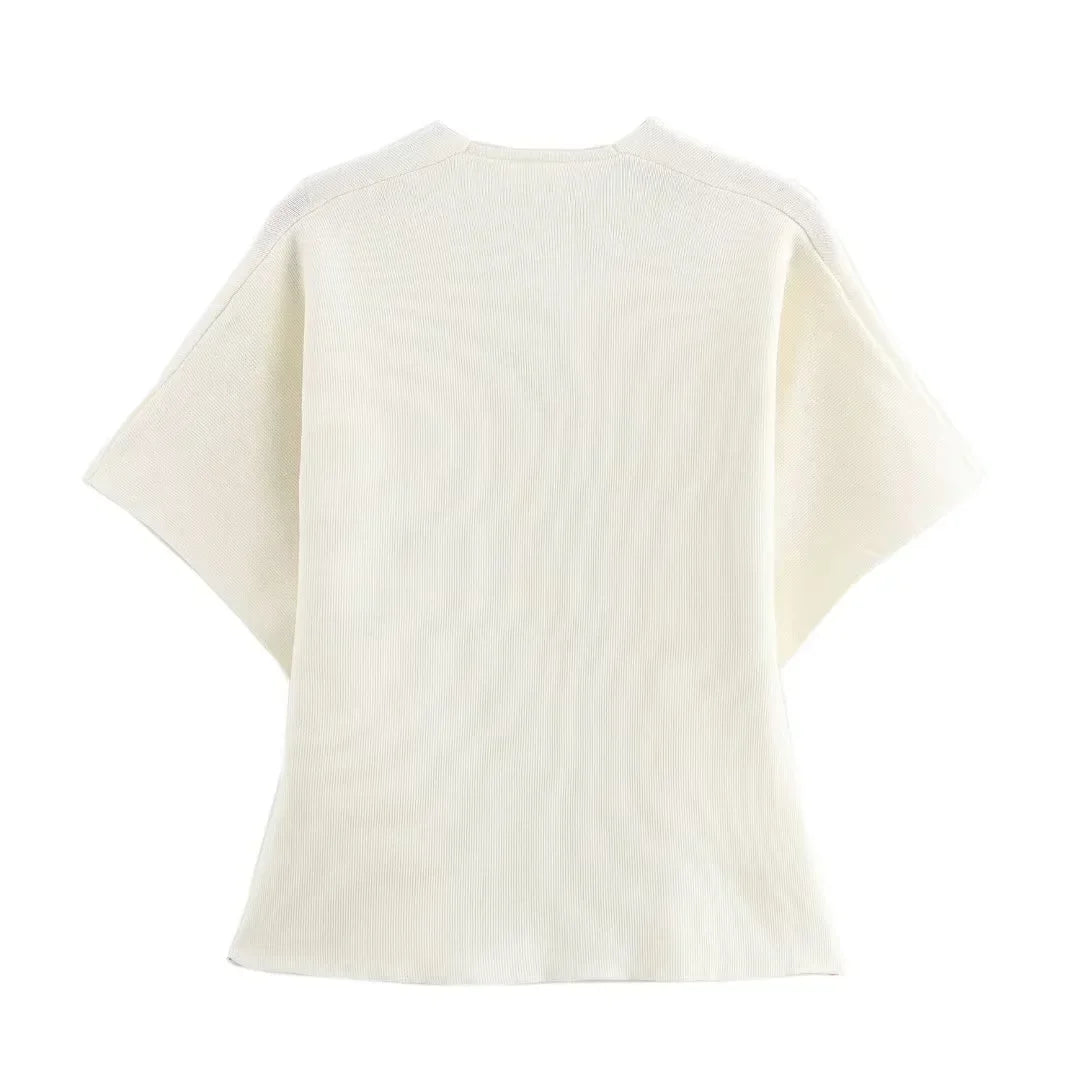 Short Sleeve Knitwear Cropped Cardigan