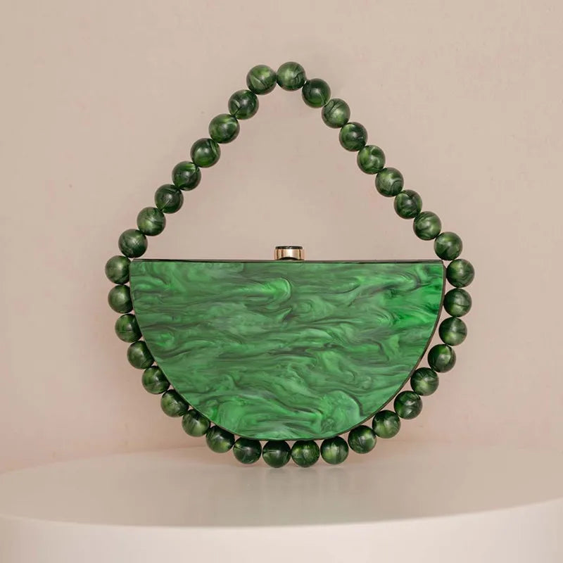 Candy Bead Half-Moon Bag