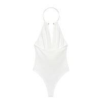 Gold Cuff Collar Sleeveless Bodysuits