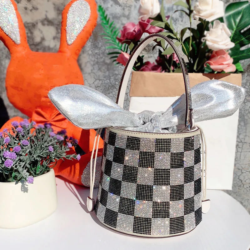 Rhinestones Diamond Evening Bucket Bag