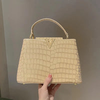 High-quality Crocodile Print Handbag