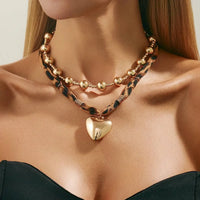 Leopard Print Heart Pendant Necklace