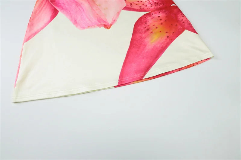 One Shoulder Backless Print Sexy Mini Dress