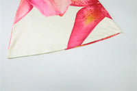 One Shoulder Backless Print Sexy Mini Dress