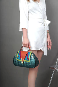 Embroidery Top Handle Designer Shell Shoulder bags