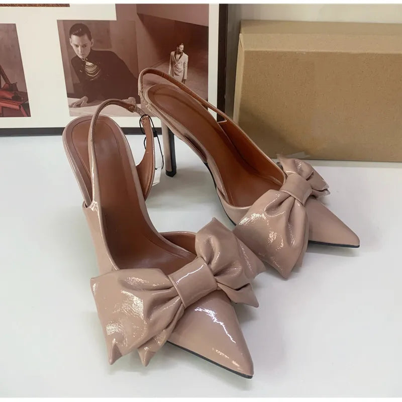 Slingback Butterfly-knot  Pointed toe Thin Heels