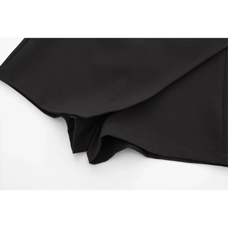 Asymmetric High Waist Mini Skort