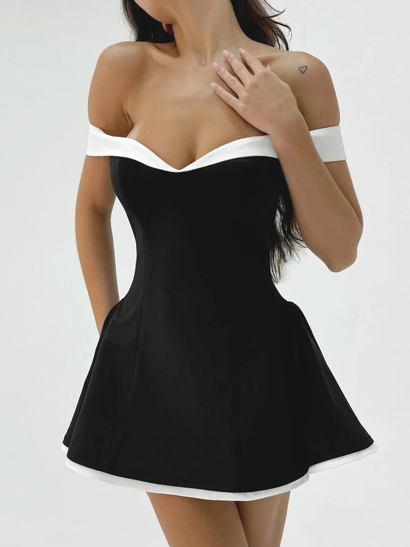Off Shoulder Sleeveless Bodycon Mini Dress