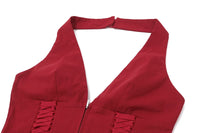 Cross Tie Zipper Slim Vest Halter Top