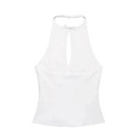 Bow Rhinestone Cut Out Backless Top