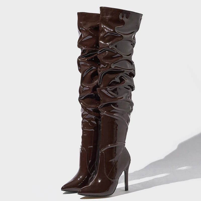 Chocolate Drip Stiletto Boots