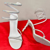 Crystal Snake Coiled Sexy Stiletto High Heels