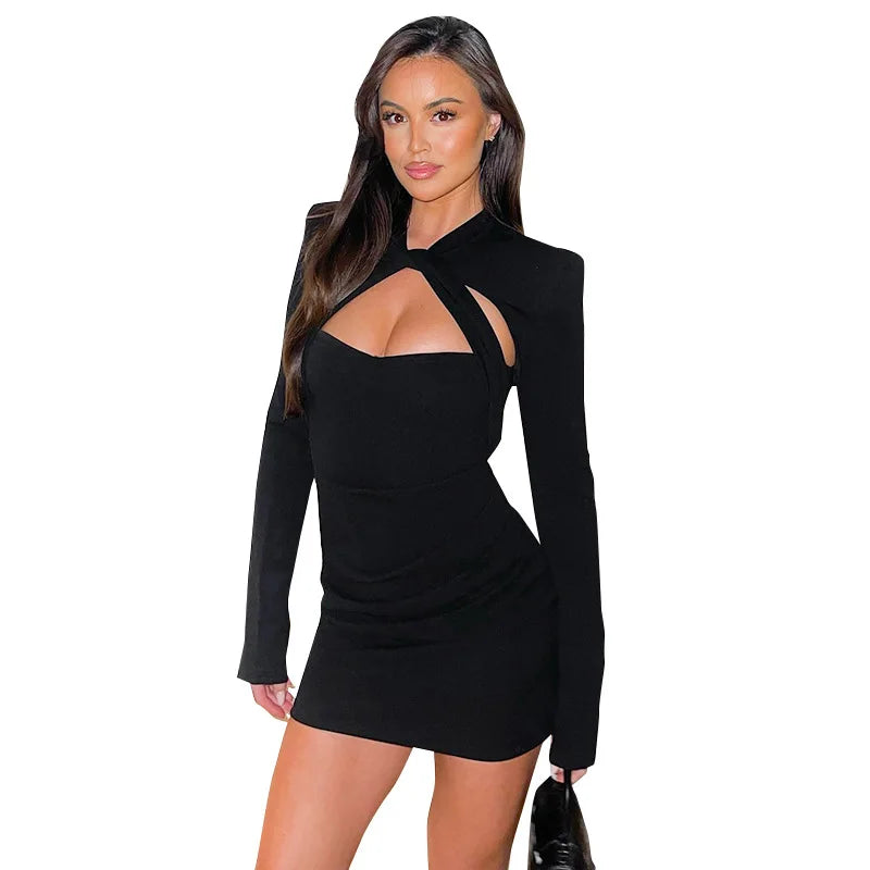 Seduction Mode Black Mini Dress