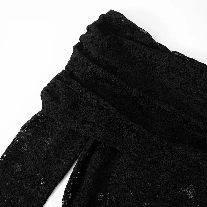 Lace See Through Long Sleeve Sexy Jumpsuit