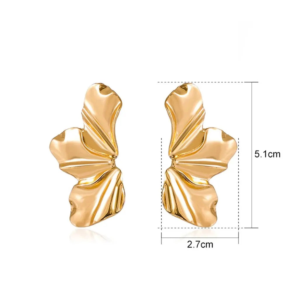 Big Metal Flower Shape Stud Earring