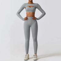 Crop Top Long Sleeve Leggings Set