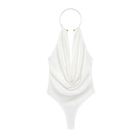 Gold Cuff Collar Sleeveless Bodysuits